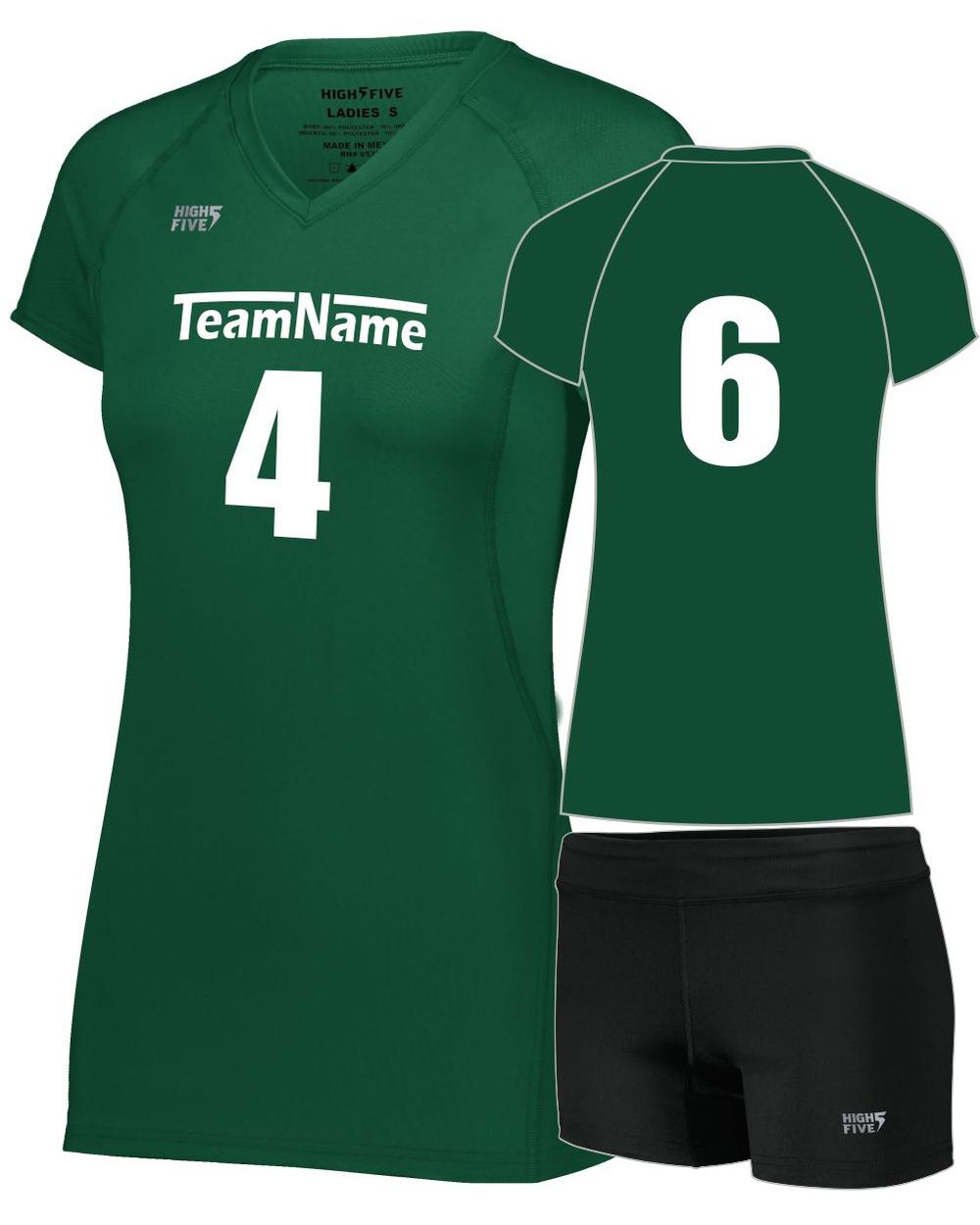 High 5 Women's TruHit Custom Volleyball Uniform, color: Forest