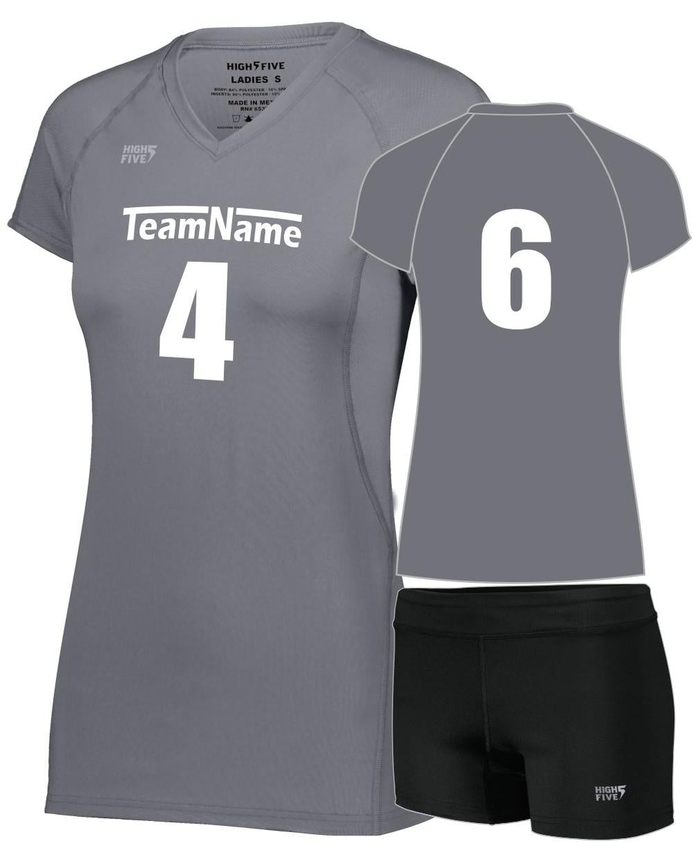 High 5 Women's TruHit Custom Volleyball Uniform, color: Graphite