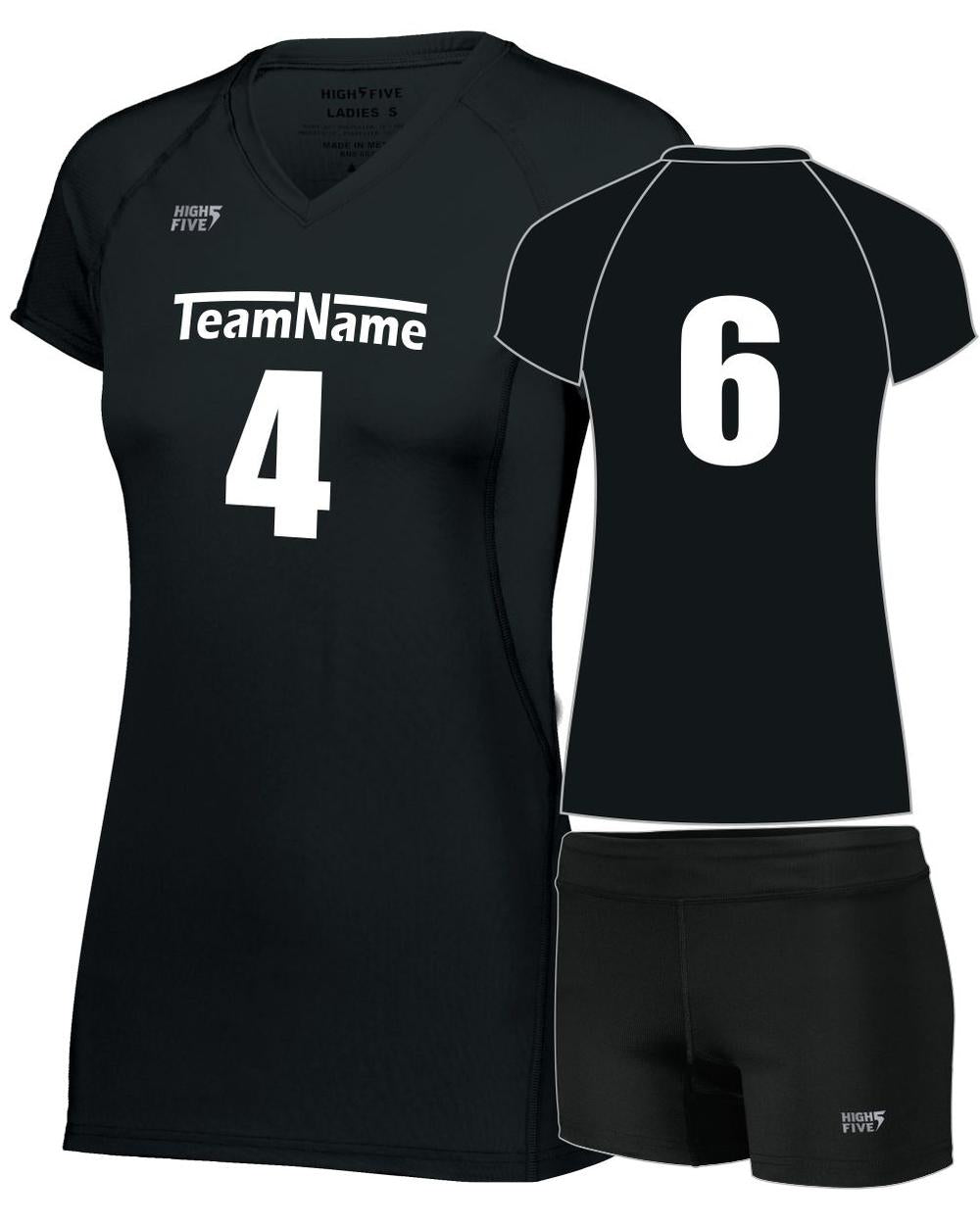 High 5 Women's TruHit Custom Volleyball Uniform, color: Black
