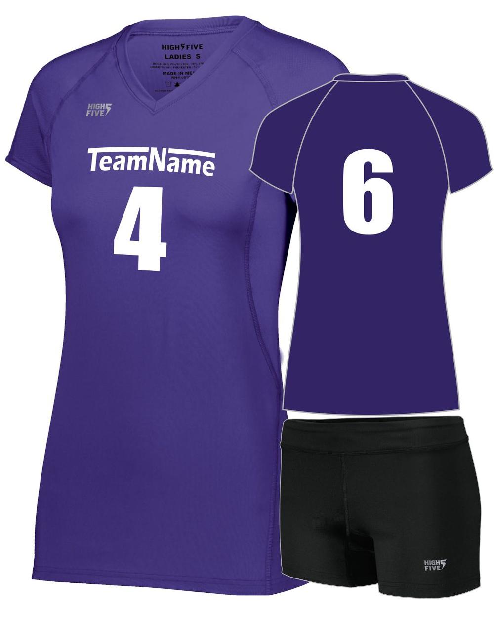High 5 Women's TruHit Custom Volleyball Uniform, color: Purple