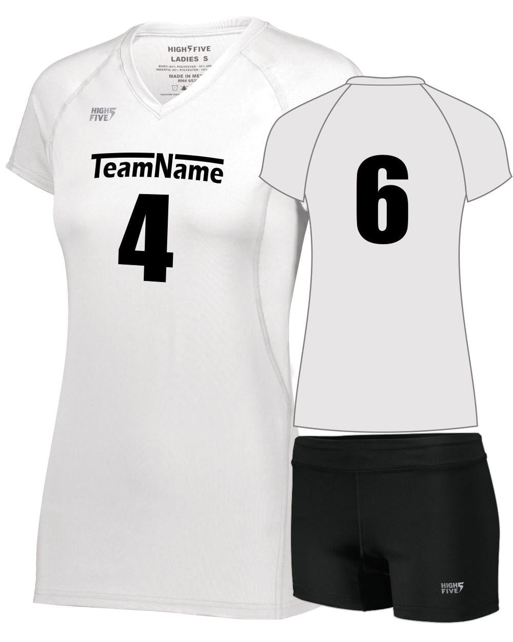 High 5 Women's TruHit Custom Volleyball Uniform, color: White
