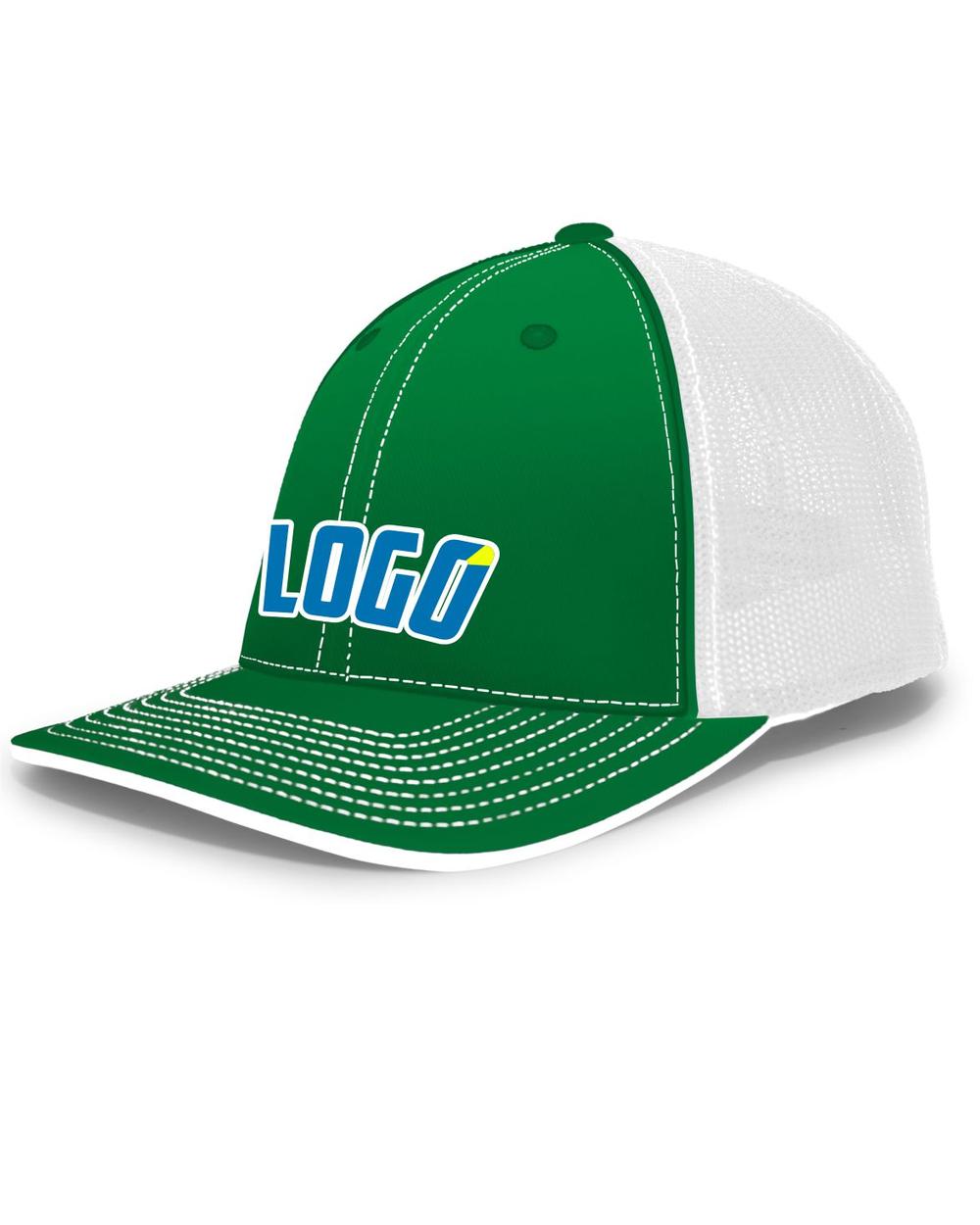 Pacific Trucker FlexFit MeshBack Custom Cap, color: Kelly/White