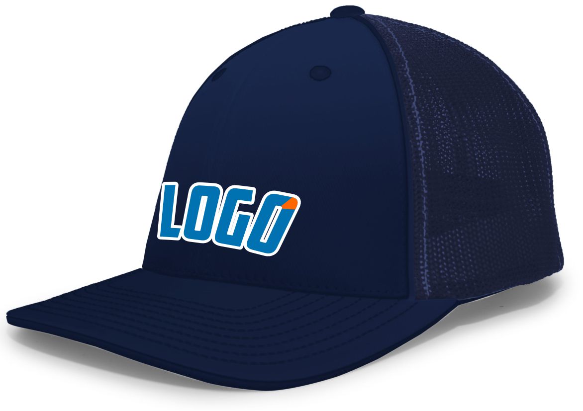 404MWL Unisex Trucker FlexFit MeshBack Custom Cap, color: Navy