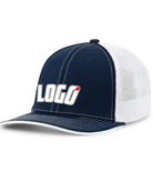 Pacific Trucker FlexFit MeshBack Custom Cap, color: Navy/White