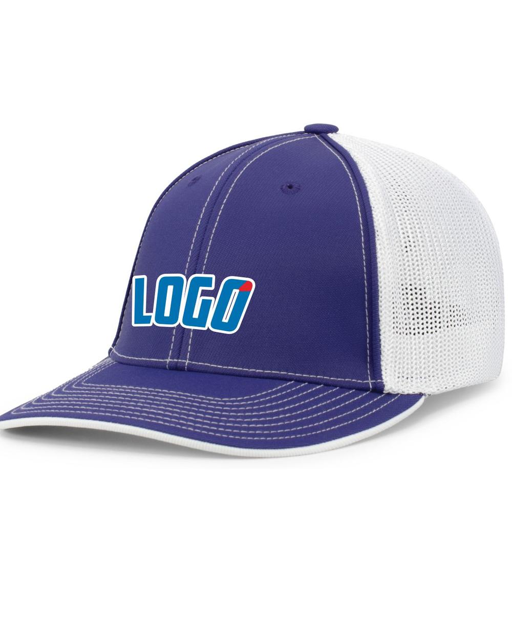 Pacific Trucker FlexFit MeshBack Custom Cap, color: Purple/White