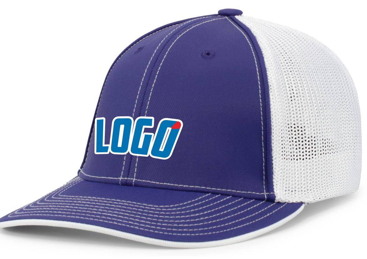 404MWL Unisex Trucker FlexFit MeshBack Custom Cap, color: Purple/White