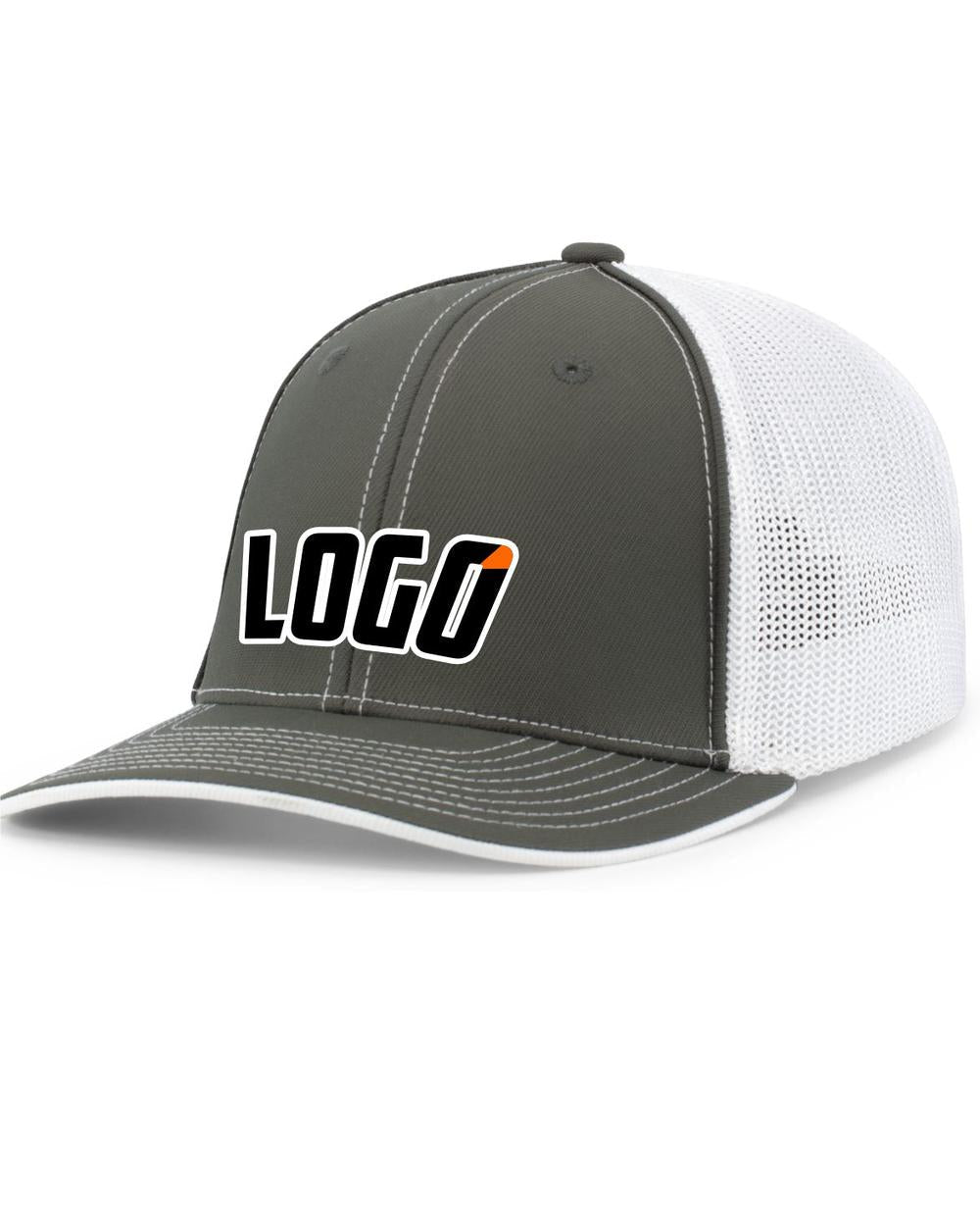 Pacific Trucker FlexFit MeshBack Custom Cap, color: Graphite/White/Graphite