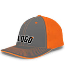 Pacific Trucker FlexFit MeshBack Custom Cap, color: Graphite/Neon Orange/Graphite