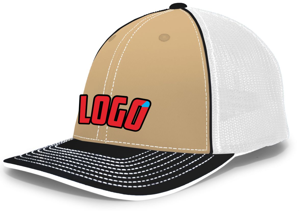 404MWL Unisex Trucker FlexFit MeshBack Custom Cap, color: Vegas/White/Black