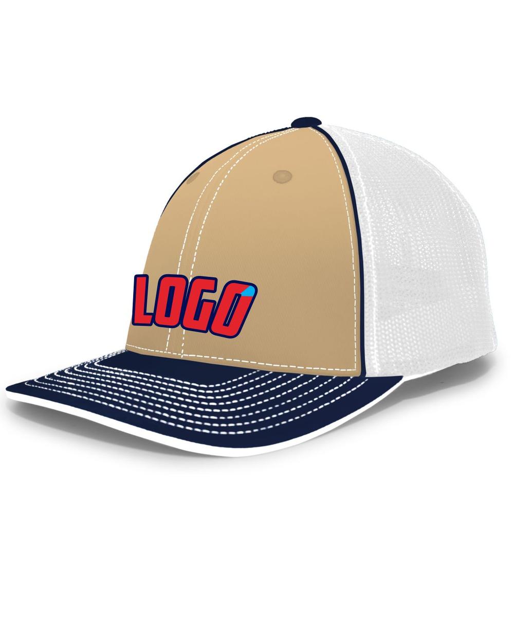Pacific Trucker FlexFit MeshBack Custom Cap, color: Vegas/White/Navy