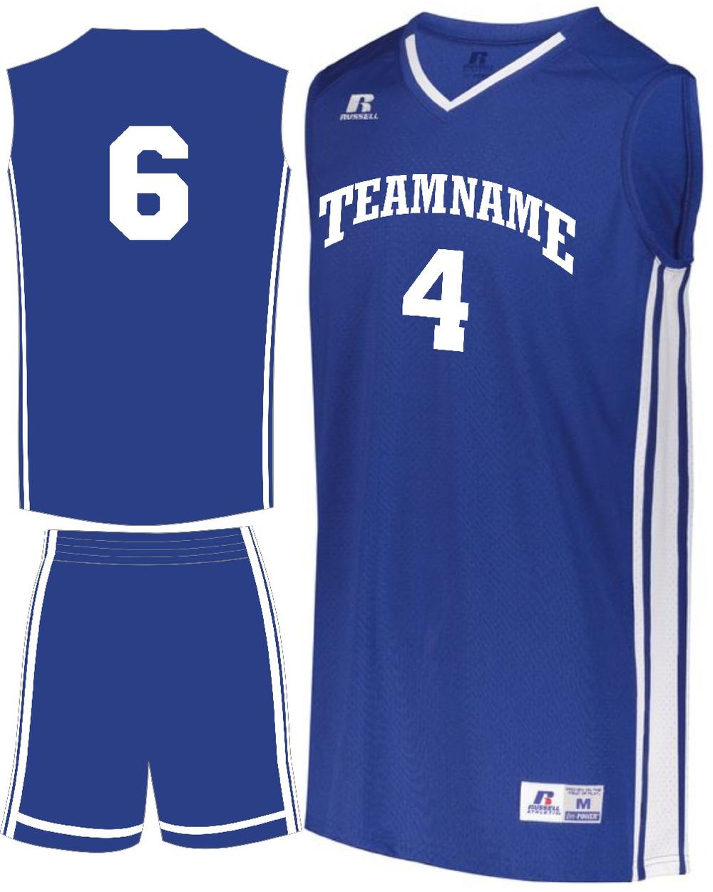 Russell Youth Legacy Custom Basketball Uniform, color: Royal/White