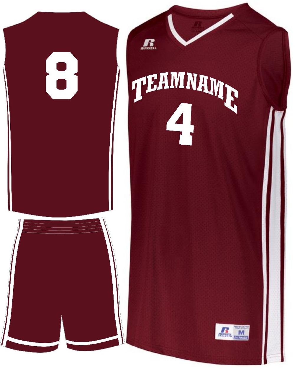 Russell Women's Legacy Custom Basketball Uniform, color: Cardinal/White