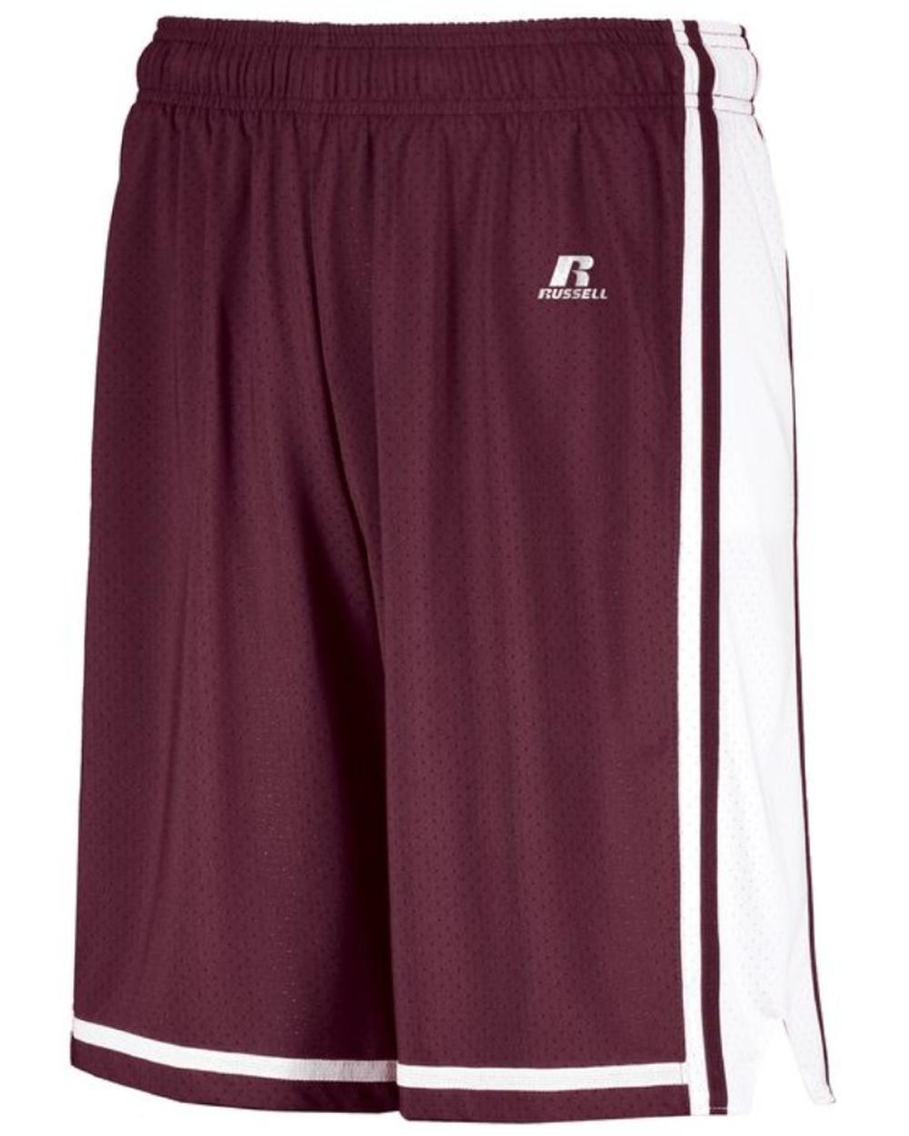 Russell Youth Legacy Basketball Short, color: Maroon/White