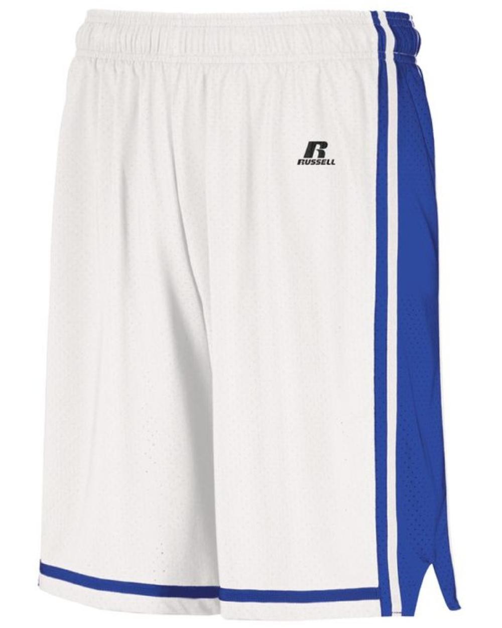 Russell Men's Legacy Basketball Short, color: White/Royal