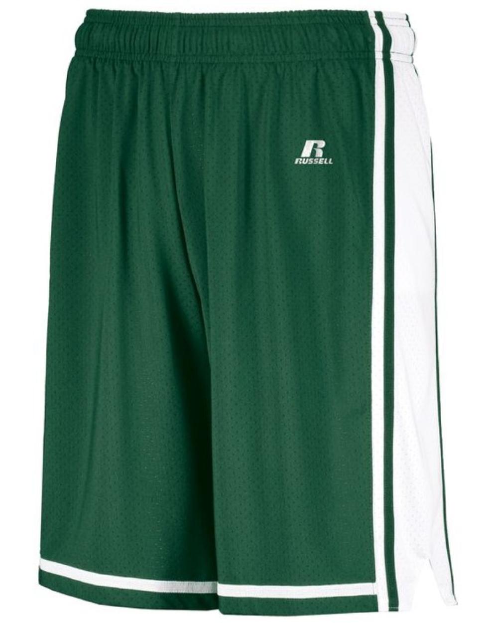 Russell Men's Legacy Basketball Short, color: Dark Green/White