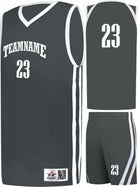 Alleson Sigle-Ply Custom Basketball Uniform, color: Graphite/White