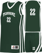 Alleson Sigle-Ply Custom Basketball Uniform, color: Forest/White