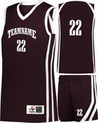 Alleson Sigle-Ply Custom Basketball Uniform, color: Maroon/White