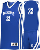 Alleson Sigle-Ply Custom Basketball Uniform, color: Royal/White