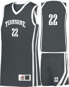 Alleson Sigle-Ply Custom Basketball Uniform, color: Graphite/White