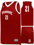 Russell Elite Powered By Coolcore Custom Basketball Uniform, color: True Red/White