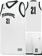 Russell Elite Powered By Coolcore Custom Basketball Uniform, color: White/Black