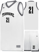 Russell Elite Powered By Coolcore Custom Basketball Uniform, color: White/Stealth
