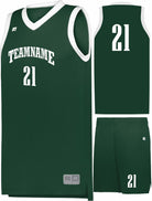 Russell Elite Powered By Coolcore Custom Basketball Uniform, color: Dark Green/White