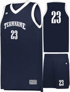 Russell Elite Powered By Coolcore Custom Basketball Uniform, color: Navy/White