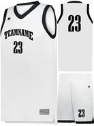 Russell Elite Powered By Coolcore Custom Basketball Uniform, color: White/Black