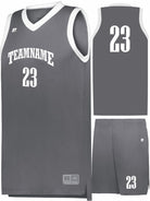 Russell Elite Powered By Coolcore Custom Basketball Uniform, color: Stealth/White
