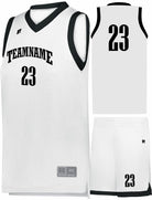 Russell Elite Powered By Coolcore Custom Basketball Uniform, color: White/Black