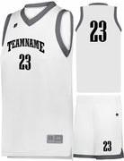 Russell Elite Powered By Coolcore Custom Basketball Uniform, color: White/Stealth