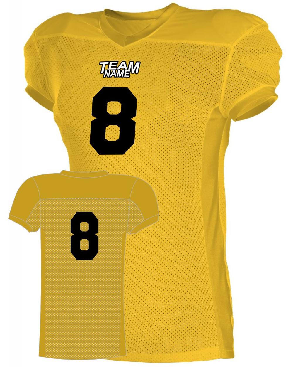 Alleson Men's Elusive Custom Football Jersey, color: Gold