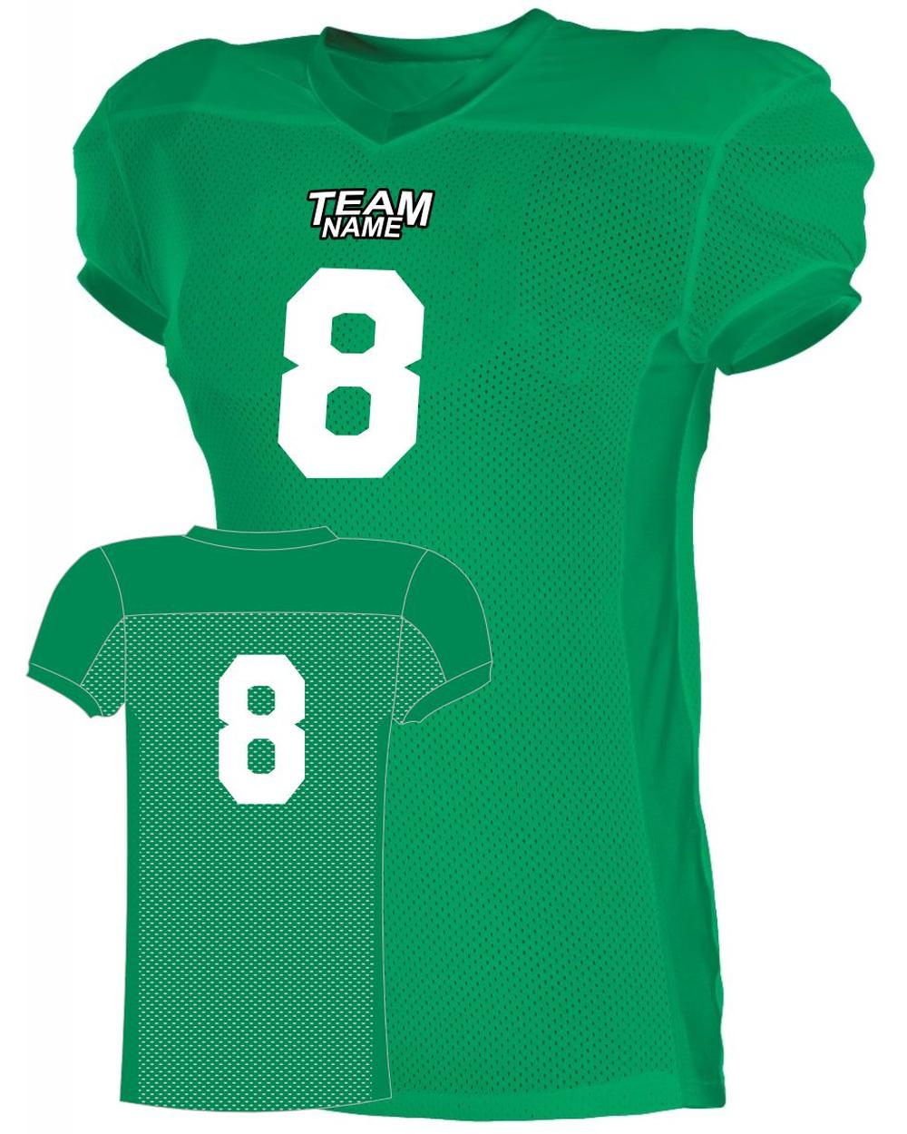 Alleson Men's Elusive Custom Football Jersey, color: Kelly Green