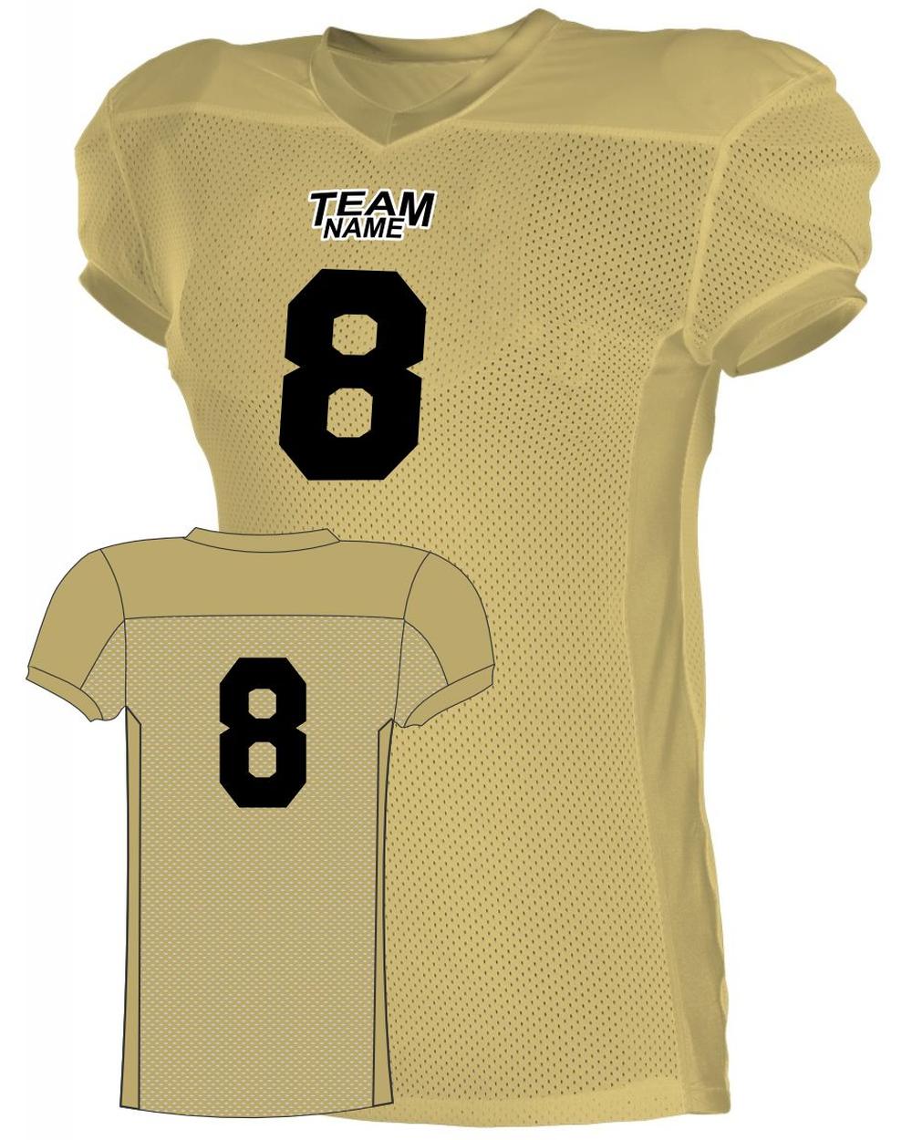 Alleson Elusive Custom Football Jersey, color: Vegas Gold