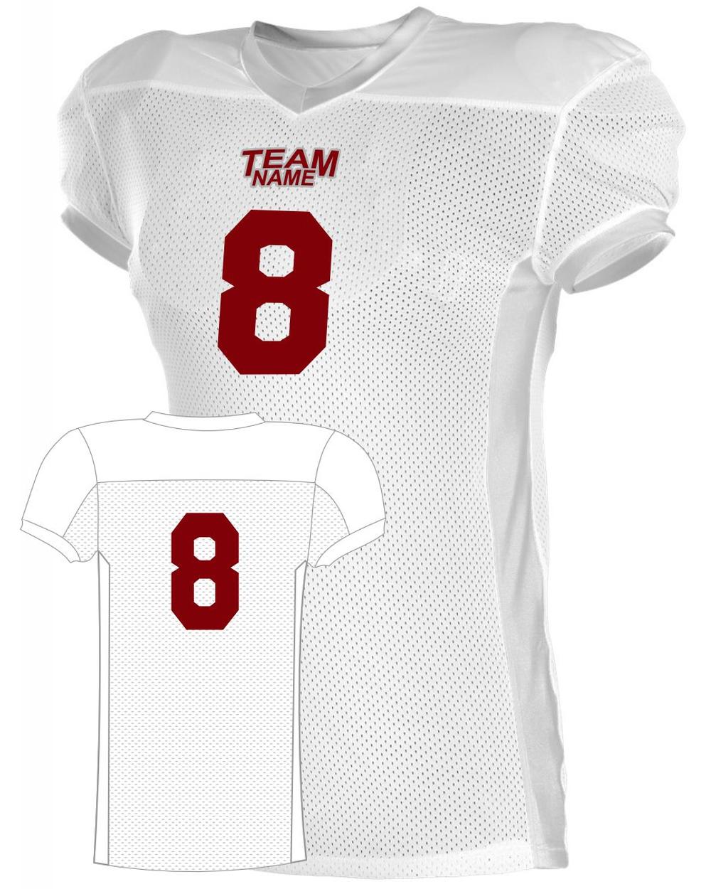 Alleson Men's Elusive Custom Football Jersey, color: White