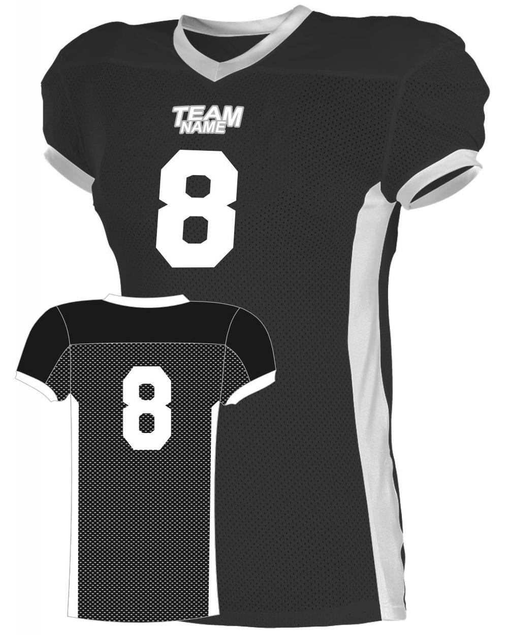 Alleson Men's Elusive Custom Football Jersey, color: Black/White