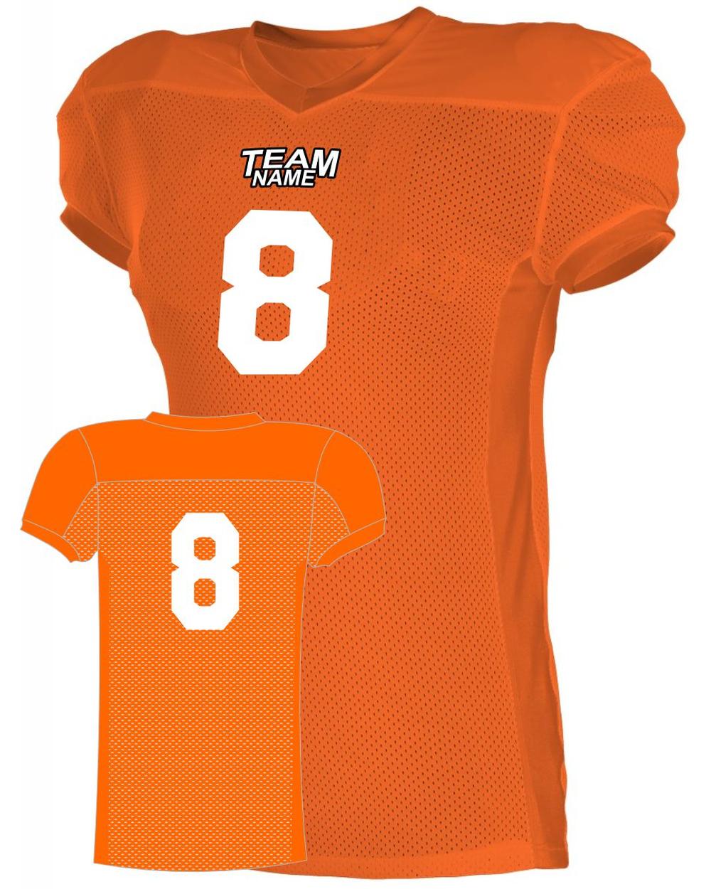 Alleson Men's Elusive Custom Football Jersey, color: Burnt Orange