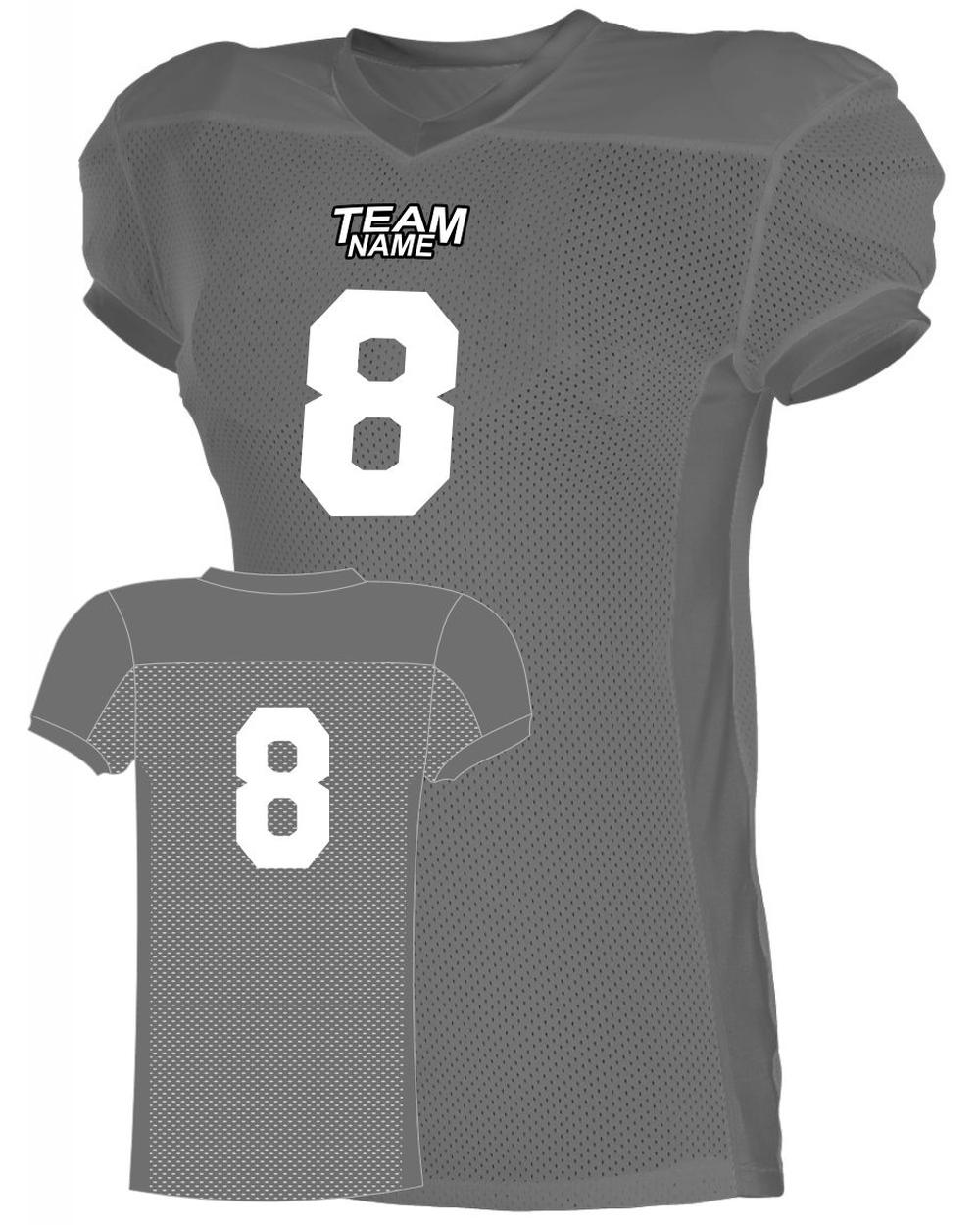 Alleson Men's Elusive Custom Football Jersey, color: Charcoal