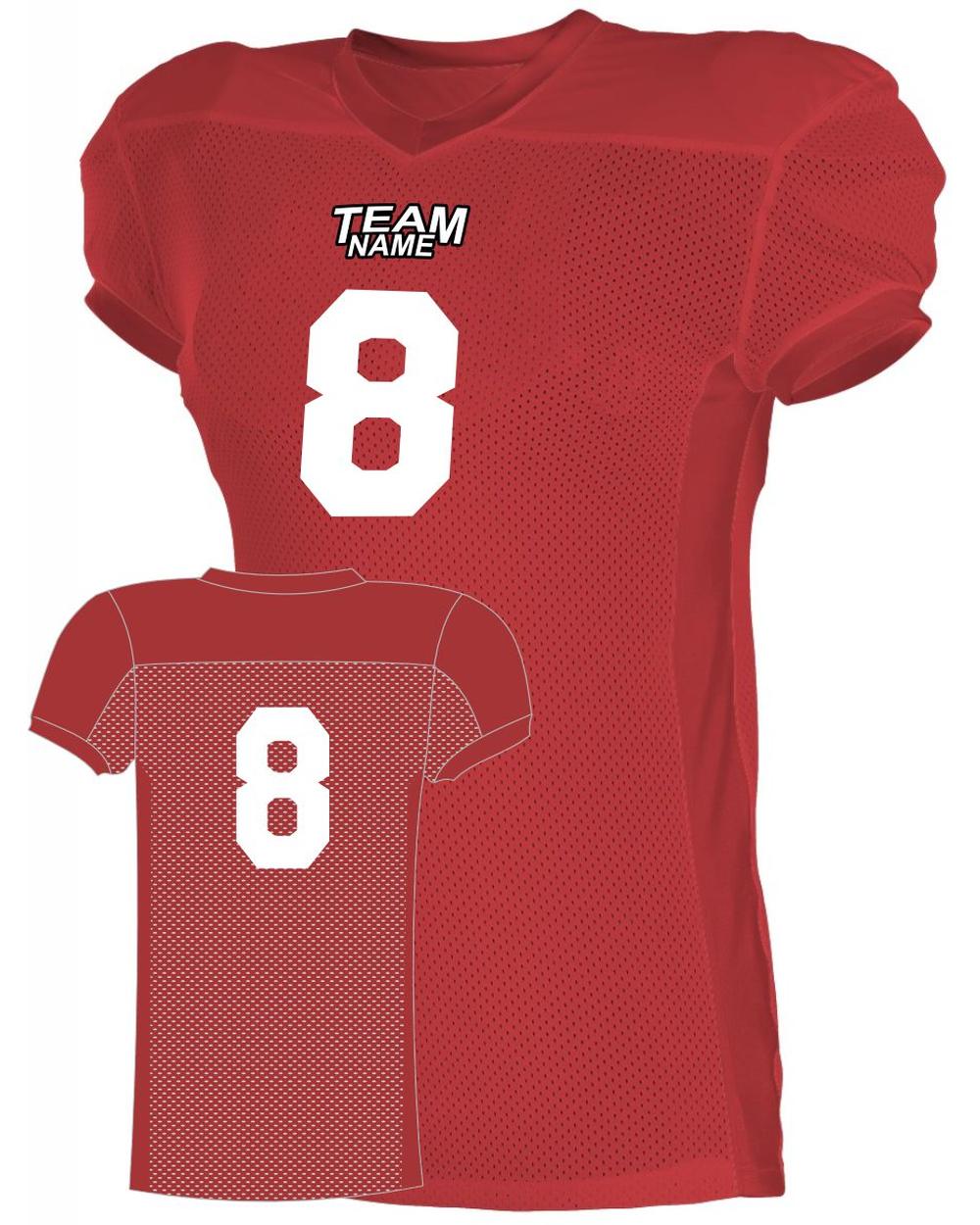 Alleson Elusive Custom Football Jersey, color: Red