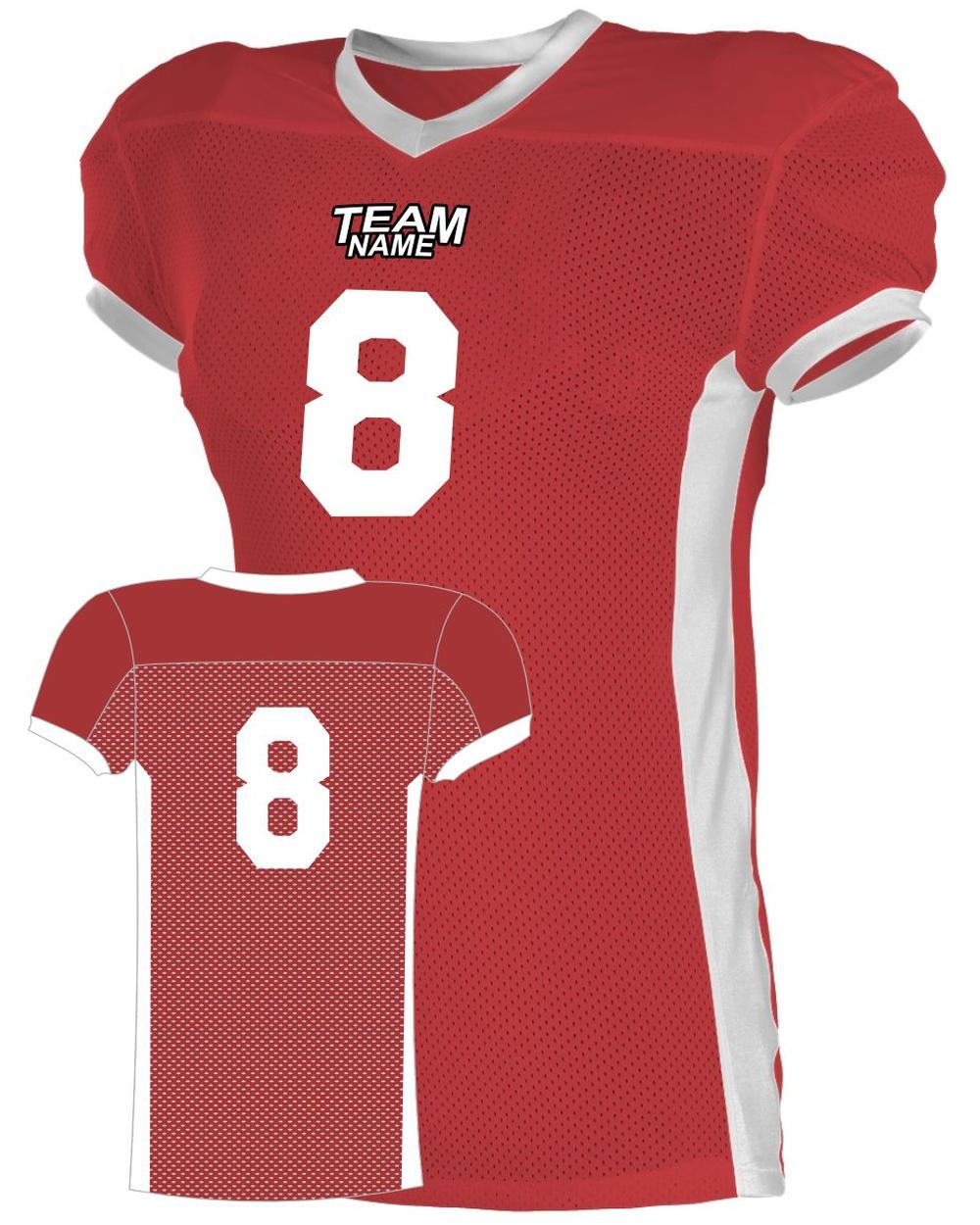 Alleson Elusive Custom Football Jersey, color: Red/White