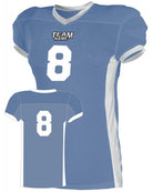 Alleson Elusive Custom Football Jersey, color: Sky Blue/White
