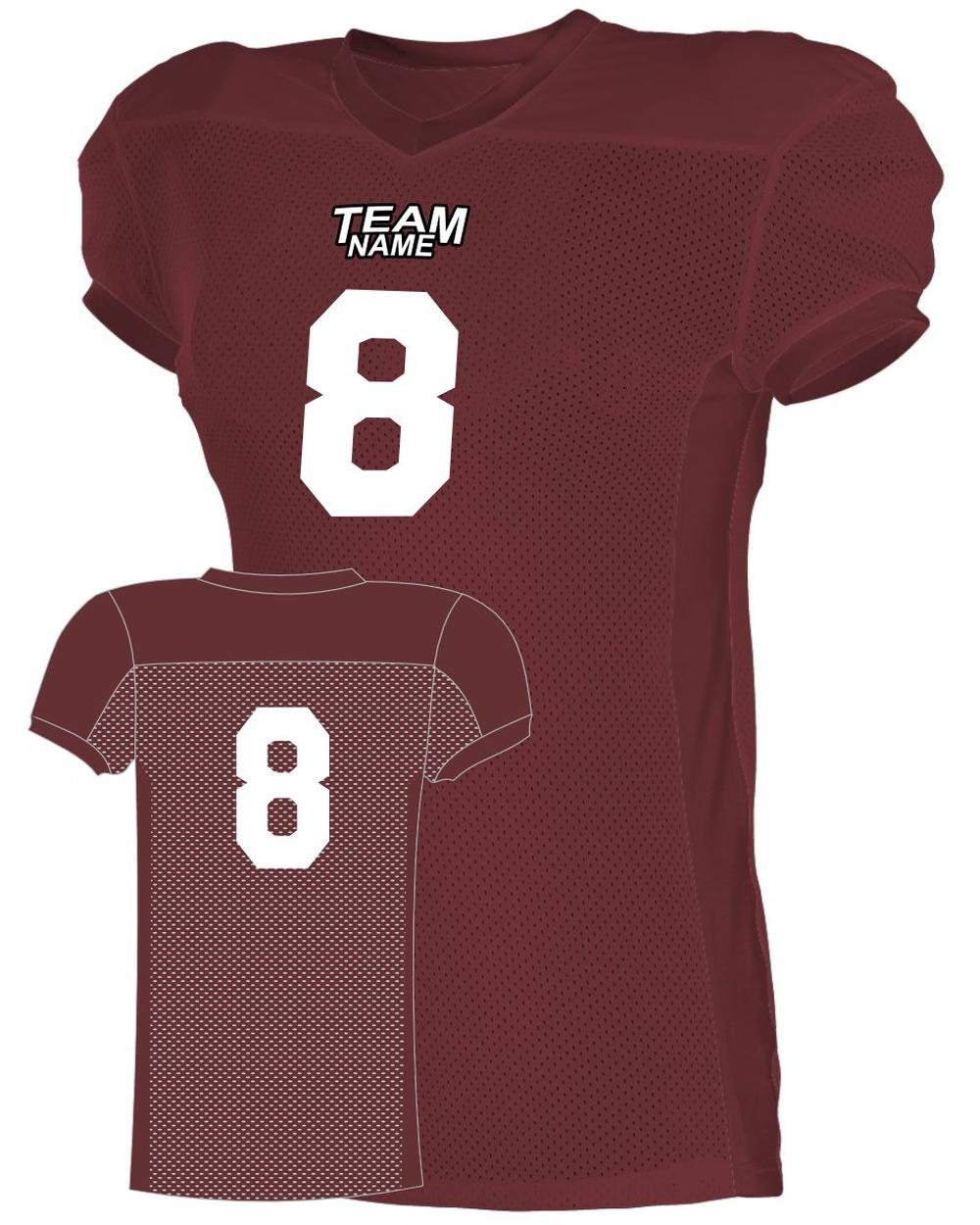 Alleson Elusive Custom Football Jersey, color: Cardinal