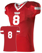 Alleson Pro Flex Cut Belt Length Custom Football Jersey, color: Red/White