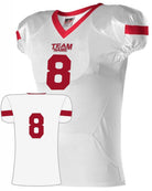 Alleson Pro Flex Cut Belt Length Custom Football Jersey, color: White/Red