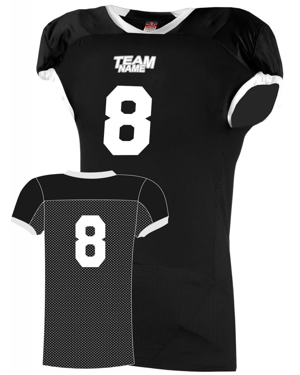 Alleson Men's Custom Football Jersey, color: Black/White