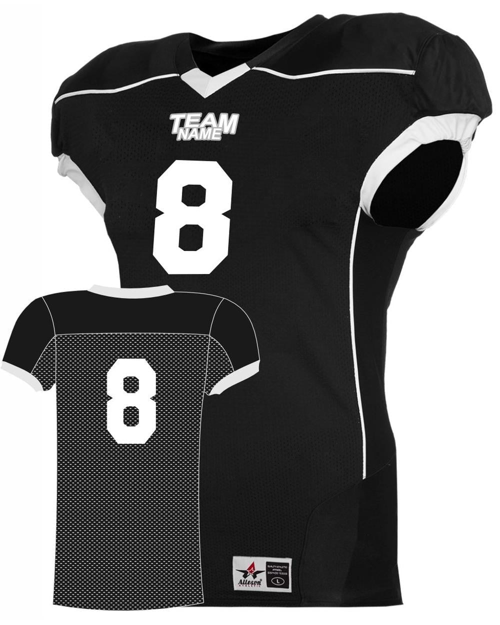 Alleson Speed Custom Football Jersey, color: Black/White