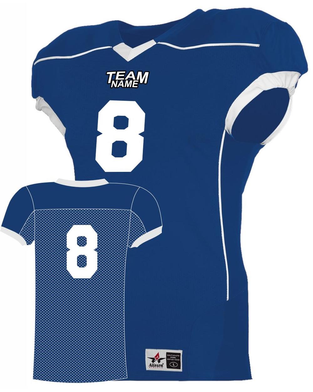 Alleson Speed Custom Football Jersey, color: Royal/White