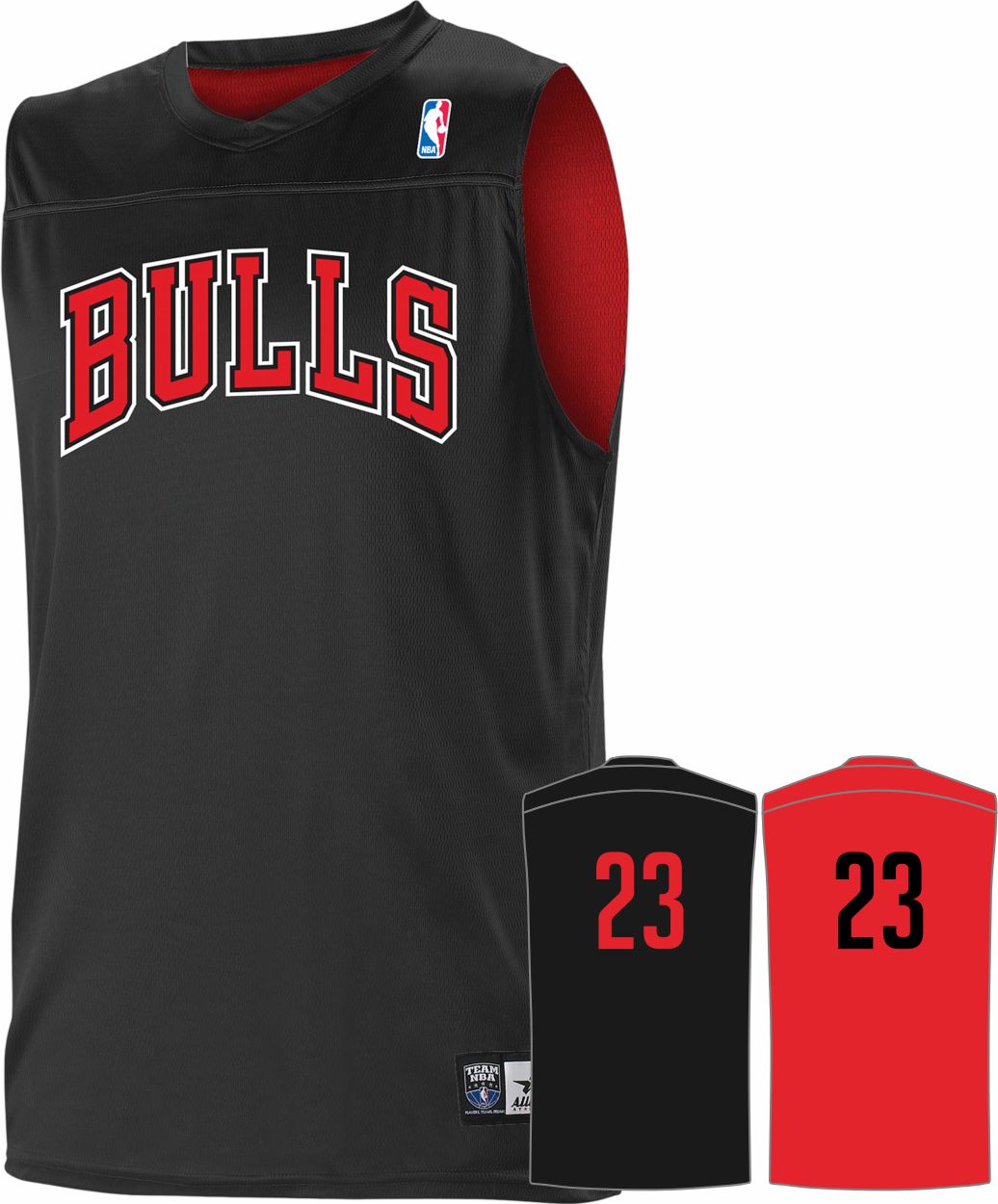 Alleson NBA Team Reversible Custom Basketball Jersey, color: NBA-Bulls